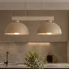 Lampadari Cucina-Selezionato da Mazzolaluce Lampadario bilanciere di legno cupole metallo sabbia per cucina