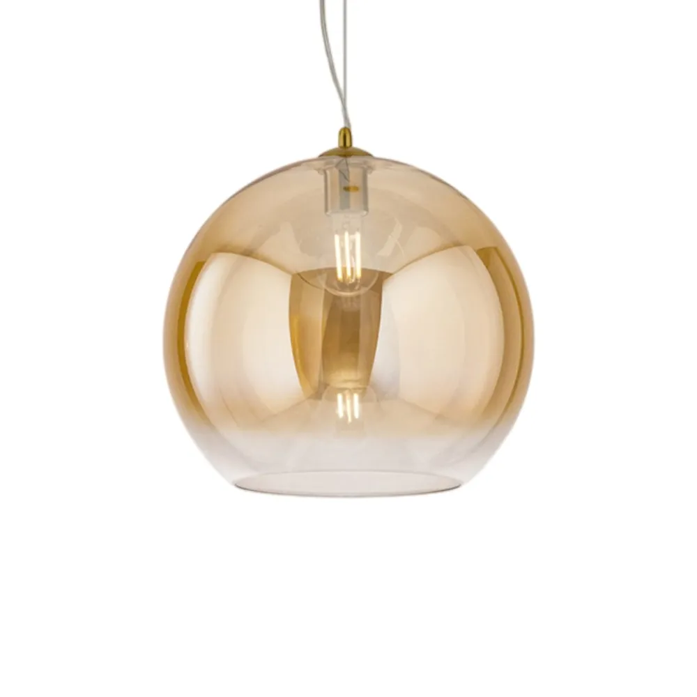 Lampadari Moderni-Perenz Illuminazione Lampadario boccia di vetro 35cm trasparente ambra planet perenz