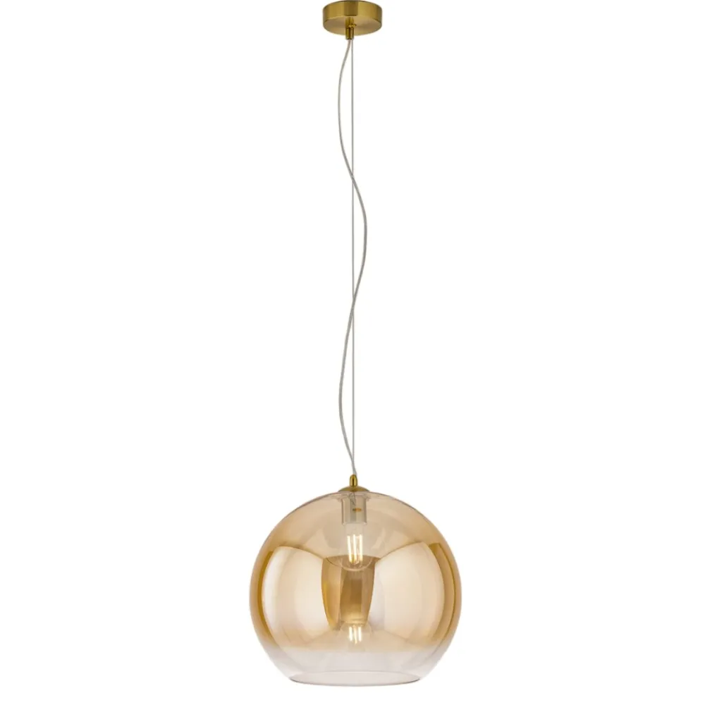Lampadari Moderni-Perenz Illuminazione Lampadario boccia di vetro 35cm trasparente ambra planet perenz