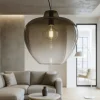 Lampadari Moderni-Perenz Illuminazione Lampadario boccia di vetro 50cm marrone sfumato big bowl perenz