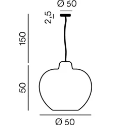 Lampadari Moderni-Perenz Illuminazione Lampadario boccia di vetro 50cm marrone sfumato big bowl perenz