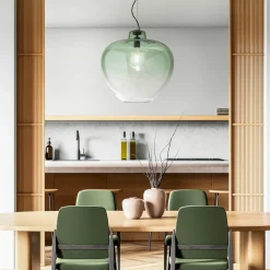 Lampadari Moderni-Perenz Illuminazione Lampadario boccia di vetro verde 50cm big bowl perenz