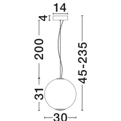 Lampadari Moderni-Selezionato da Mazzolaluce Lampadario boccia di vetro verde trasparente sfumato led 20w 3000k dimmerabile