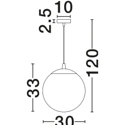 Lampadari Moderni-Selezionato da Mazzolaluce Lampadario boccia in vetro cromo 30 cm