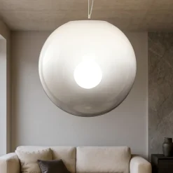 Lampadari Moderni-Perenz Illuminazione Lampadario boccia sfera di vetro 30cm bianco sfumato perenz moon