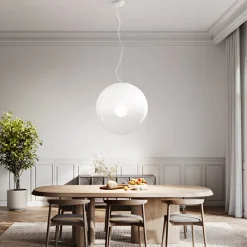 Lampadari Moderni-Perenz Illuminazione Lampadario boccia sfera di vetro 30cm bianco sfumato perenz moon