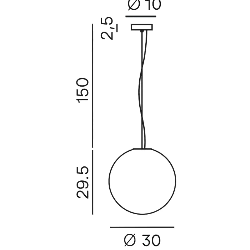 Lampadari Moderni-Perenz Illuminazione Lampadario boccia sfera di vetro 30cm bianco sfumato perenz moon