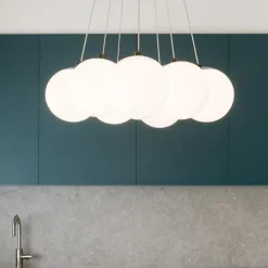 Lampadari Cucina-Vivida International Lampadario bronzo vivida pearl 7 luci bianche per tavolo cucina led 36w 3000k