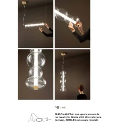 Lampadari Moderni-Perenz Illuminazione Lampadario bubbles perenz led 38w 3000k per soggiorno moderno