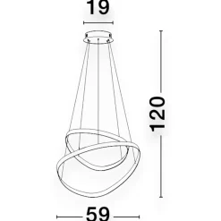 Lampadario Camera Da Letto-Selezionato da Mazzolaluce Lampadario camera da letto nero cerchi led 48w 3000k