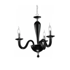 Lampadario Camera Da Letto-Ondaluce Lampadario camera da letto lp ravel 3 bracci e14 vetro nero