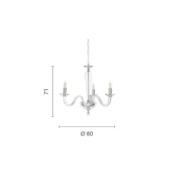 Lampadario Camera Da Letto-Ondaluce Lampadario camera da letto lp ravel 3 bracci e14 vetro nero