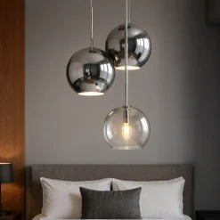 Lampadario Camera Da Letto-Top Light Lampadario camera da letto tre luci cromo trasparente