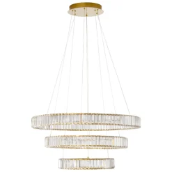 Lampadari Moderni-Selezionato da Mazzolaluce Lampadario cerchi di cristallo per salone stile contemporaneo