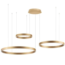 Lampadari Moderni-Selezionato da Mazzolaluce Lampadario 3 cerchi moderni oro led 181w 3000k per soggiorno