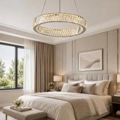 Lampadario Camera Da Letto-Selezionato da Mazzolaluce Lampadario cerchio anello di cristallo per camera da letto contemporanea