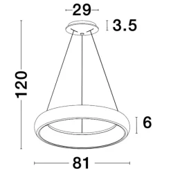 Lampadari Moderni-Selezionato da Mazzolaluce Lampadario cerchio anello moderno bianco led 80w 3000k dimmerabile 81 cm