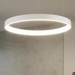 Lampadari Moderni-Selezionato da Mazzolaluce Lampadario cerchio bianco 60cm led 3000k dimmerabile