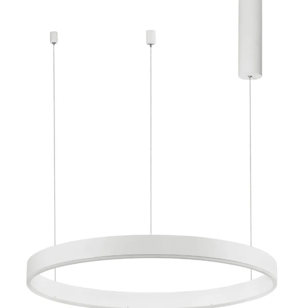 Lampadari Moderni-Selezionato da Mazzolaluce Lampadario cerchio bianco 60cm led 3000k dimmerabile