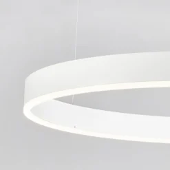 Lampadari Moderni-Selezionato da Mazzolaluce Lampadario cerchio bianco 80cm led 50w 2700k a 6000k dimmerabile