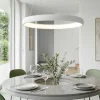 Lampadari Moderni-Selezionato da Mazzolaluce Lampadario cerchio bianco 75cm sospensione moderna per soggiorno