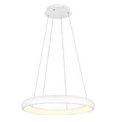 Lampadari Moderni-Selezionato da Mazzolaluce Lampadario cerchio bianco 75cm sospensione moderna per soggiorno