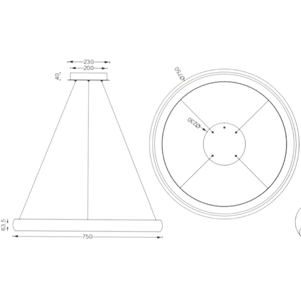 Lampadari Moderni-Selezionato da Mazzolaluce Lampadario cerchio bianco 75cm sospensione moderna per soggiorno