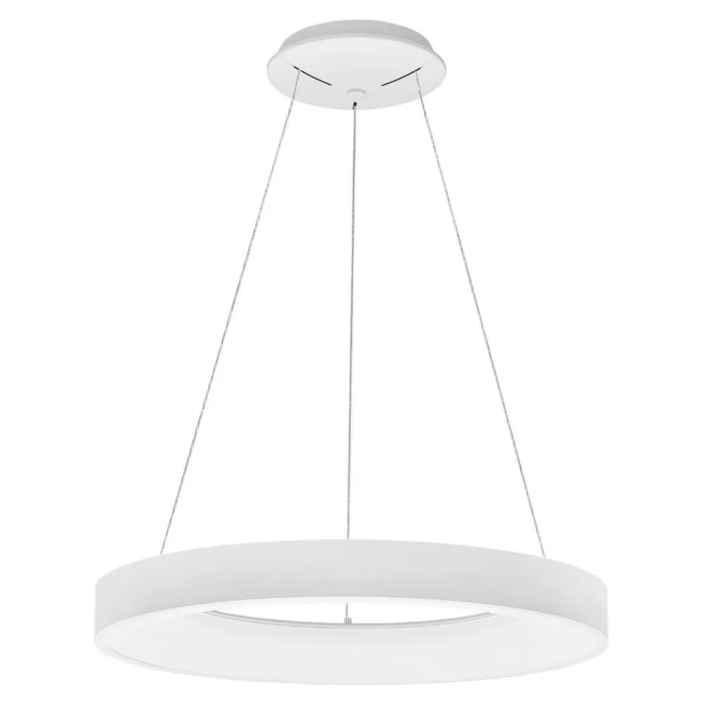 Lampadari Moderni-Selezionato da Mazzolaluce Lampadario cerchio bianco 60cm led dimmerabile 3000k