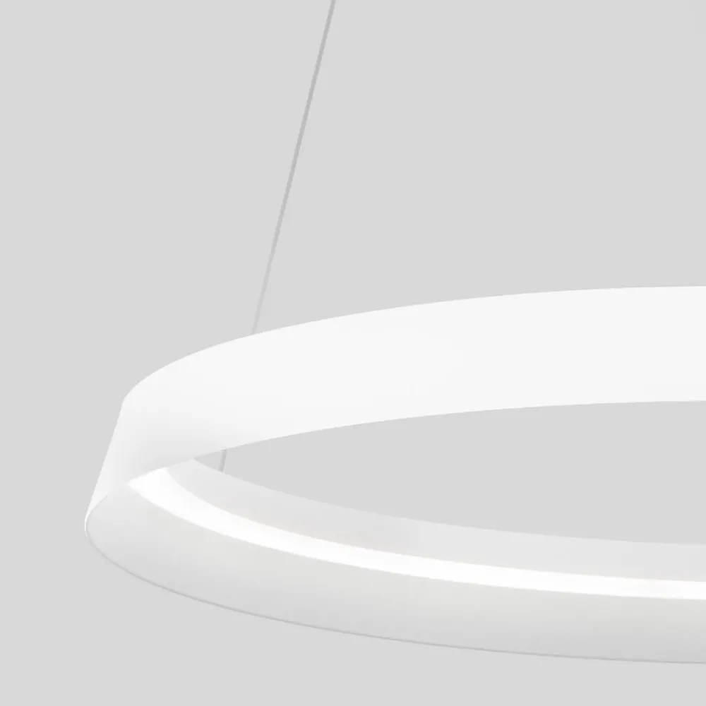 Lampadari Moderni-Selezionato da Mazzolaluce Lampadario cerchio bianco 60cm led 52w 2700k 3000k dimmerabile