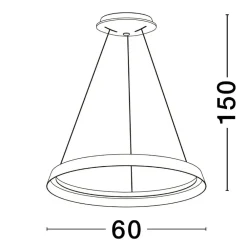 Lampadari Moderni-Selezionato da Mazzolaluce Lampadario cerchio bianco 60cm led 52w 2700k 3000k dimmerabile