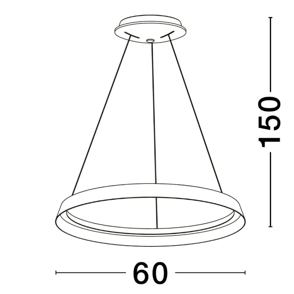 Lampadari Moderni-Selezionato da Mazzolaluce Lampadario cerchio bianco 60cm led 52w 2700k 3000k dimmerabile