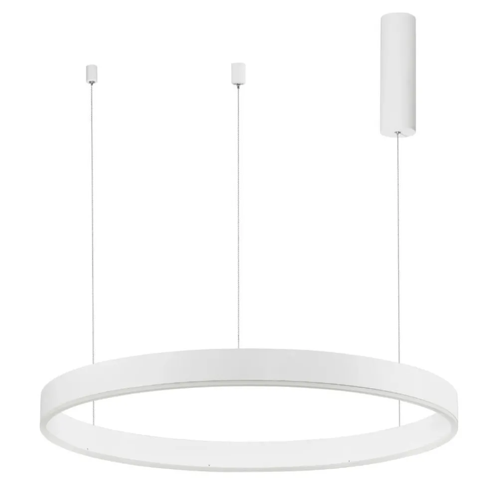 Lampadari Moderni-Selezionato da Mazzolaluce Lampadario cerchio bianco 80cm led 3000k dimmerabile