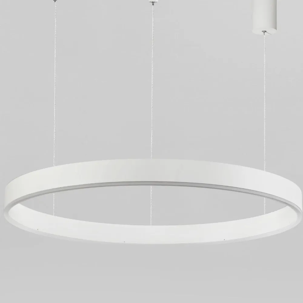 Lampadari Moderni-Selezionato da Mazzolaluce Lampadario cerchio bianco 120cm led 3000k dimmerabile