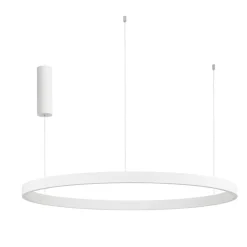 Lampadari Moderni-Selezionato da Mazzolaluce Lampadario cerchio bianco 98cm led biemissione 3000k dimmerabile