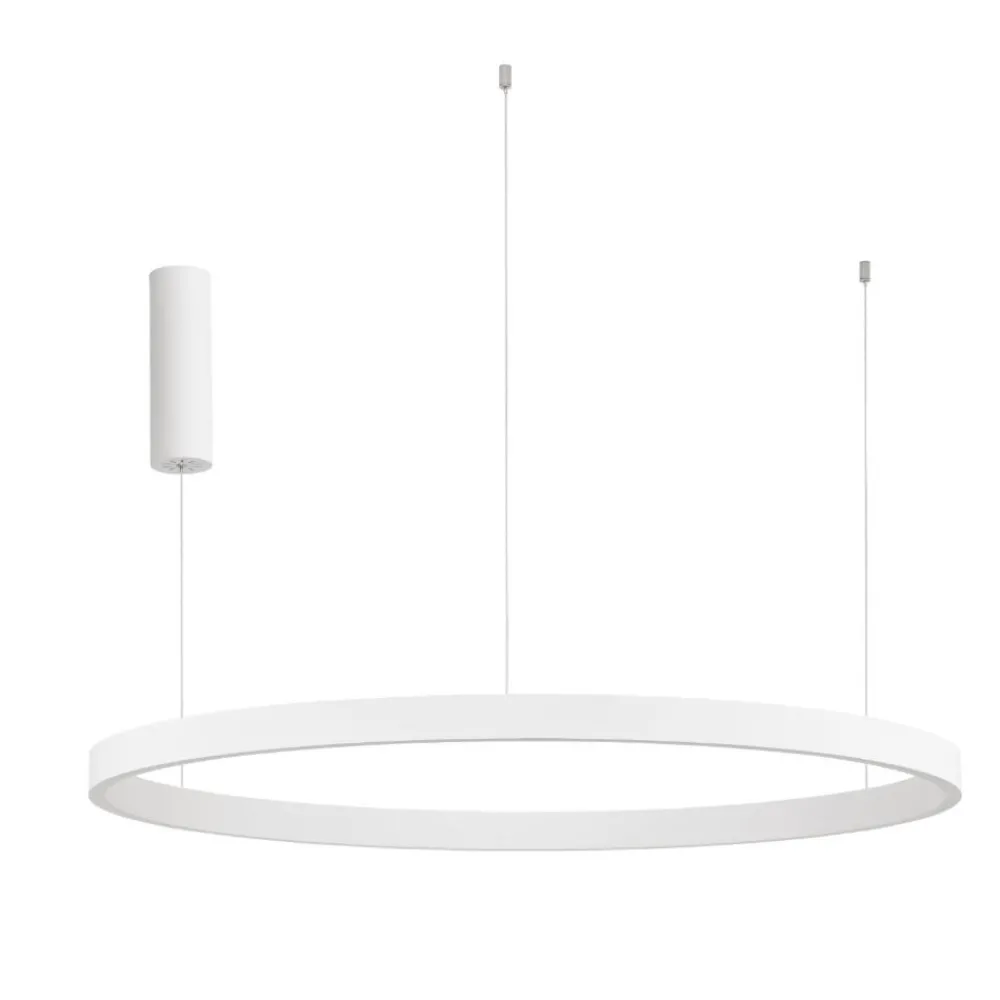 Lampadari Moderni-Selezionato da Mazzolaluce Lampadario cerchio bianco 98cm led biemissione 3000k dimmerabile