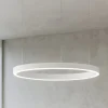 Lampadari Moderni-Selezionato da Mazzolaluce Lampadario cerchio bianco 60cm led biemissione 60w 3000k dimmerabile