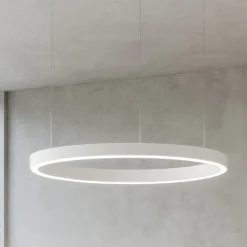 Lampadari Moderni-Selezionato da Mazzolaluce Lampadario cerchio bianco 60cm led biemissione 60w 3000k dimmerabile