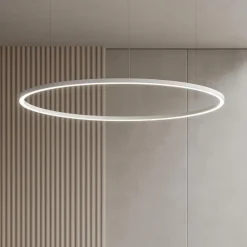 Lampadari Moderni-Selezionato da Mazzolaluce Lampadario cerchio 100cm bianco led dimmerabile