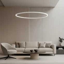 Lampadari Moderni-Selezionato da Mazzolaluce Lampadario cerchio 100cm bianco led dimmerabile