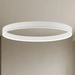 Lampadari Moderni-Selezionato da Mazzolaluce Lampadario cerchio 100cm bianco led 3000k dimmerabile