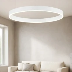 Lampadari Moderni-Selezionato da Mazzolaluce Lampadario cerchio 60cm bianco led 40w 2700k a 6000k dimmerabile