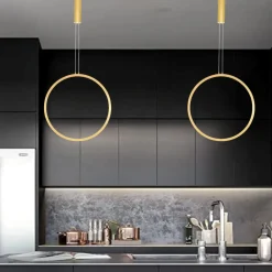 Lampadari Moderni-Selezionato da Mazzolaluce Lampadario cerchio 60cm dorato led 36w 3000k