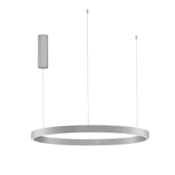 Lampadari Moderni-Selezionato da Mazzolaluce Lampadario cerchio 80cm grigio led biemissione 77w 3000k dimmerabile