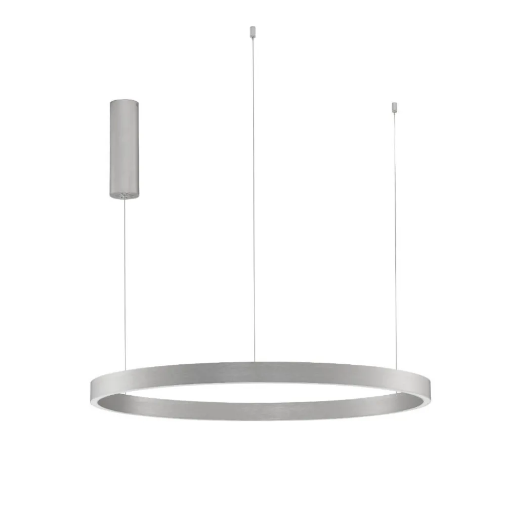 Lampadari Moderni-Selezionato da Mazzolaluce Lampadario cerchio 80cm grigio led biemissione 77w 3000k dimmerabile