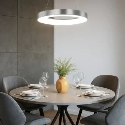 Lampadari Moderni-Selezionato da Mazzolaluce Lampadario cerchio 60cm led 3000k dimmerabile grigio