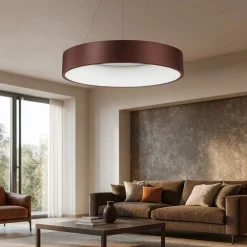 Lampadari Moderni-Selezionato da Mazzolaluce Lampadario cerchio 60cm moderno led 42w 3000k marrone