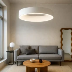 Lampadari Moderni-Selezionato da Mazzolaluce Lampadario cerchio 60cm moderno bianco led 3000k