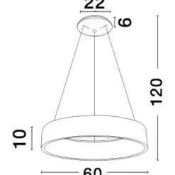 Lampadari Moderni-Selezionato da Mazzolaluce Lampadario cerchio 60cm moderno bianco led 3000k