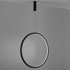 Lampadari Moderni-Selezionato da Mazzolaluce Lampadario cerchio 80cm nero led 48w 3000k