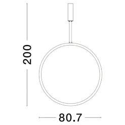 Lampadari Moderni-Selezionato da Mazzolaluce Lampadario cerchio 80cm nero led 48w 3000k